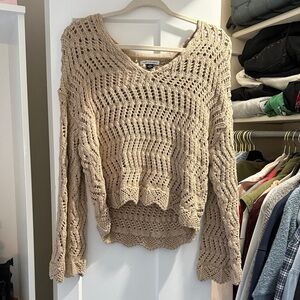 Women's Beige Knit Sweater
